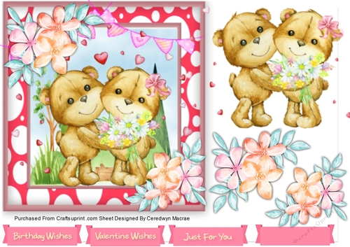 7x7  Gorgeous Love Bears 