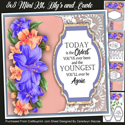 8x8 Mini Kit, Lilys and Quote