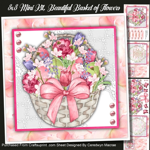 8x8 Mini Kit, Beautiful Basket of Flowers
