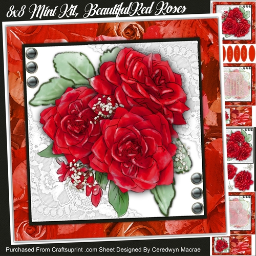 8x8 Mini Kit,,Beautiful Red Roses