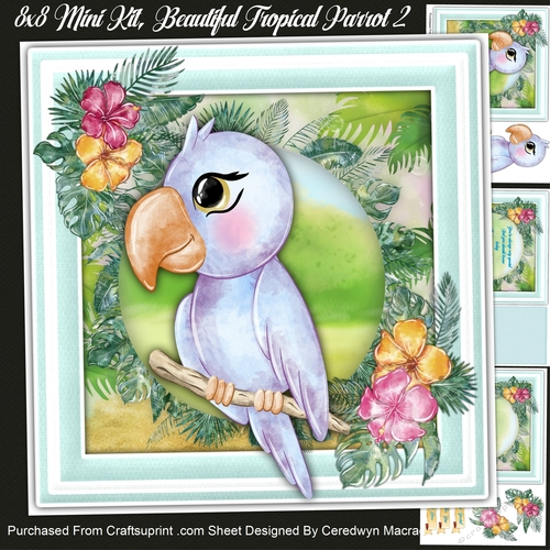 8x8 Mini Kit, Gorgeous Tropical Parrot 2