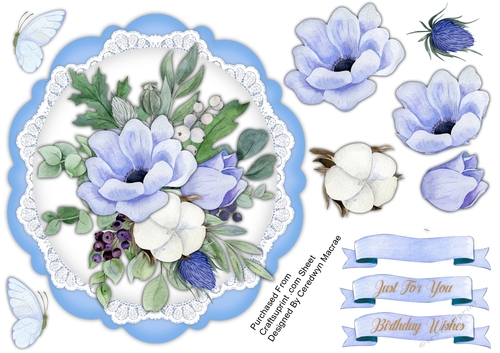 Beautiful Blue Anemonie Topper