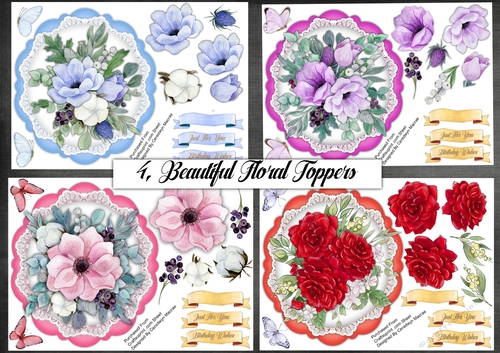 4,Beautiful Floral Toppers