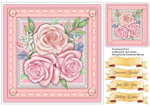8x8 Beautiful Pink Roses