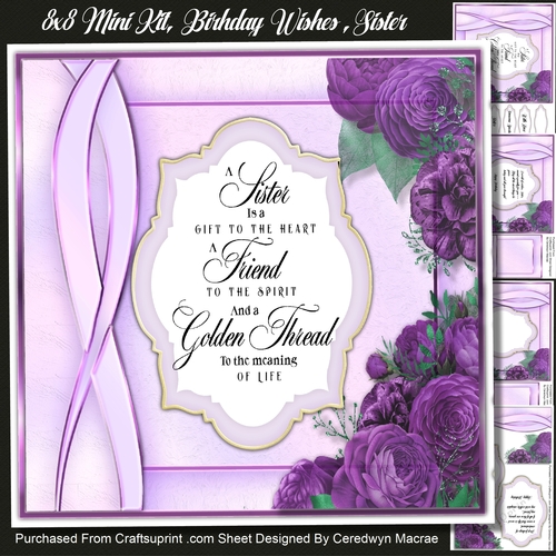 8x8 Mini Kit, Birthday Wishes , Sister