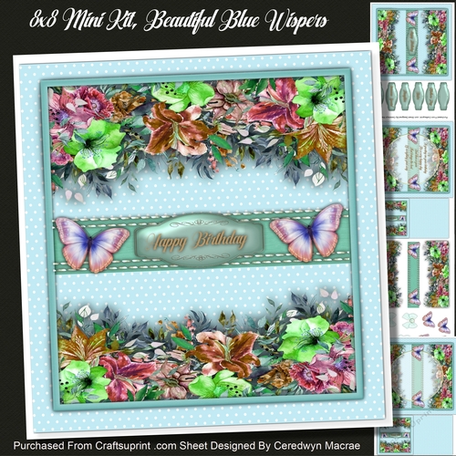 8x8 Mini Kit, Beautiful Blue Wispers