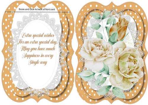 Beautiful Tent  Card ,  Cream Roses