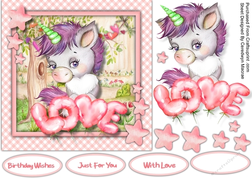 Beautiful Unicorn Love 7x7