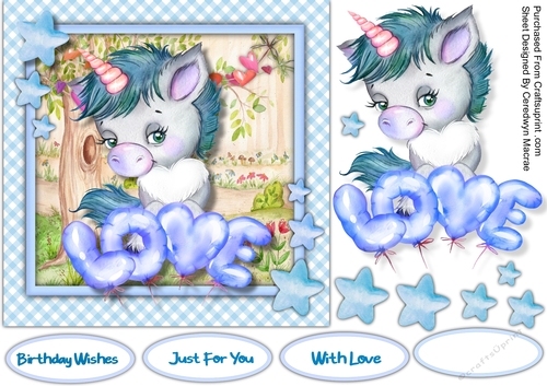 Beautiful Unicorn Love 7x7