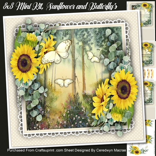 8x8 Mini Kit, Sunflowers and Butterflys