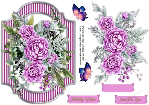 Lilac Peonys in a Bracket Mat
