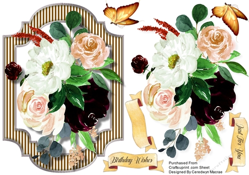 Mixed Roses in a Bracket Mat
