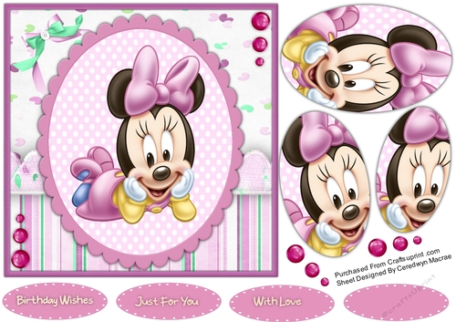 Gorgeous Baby Minnie 7x7