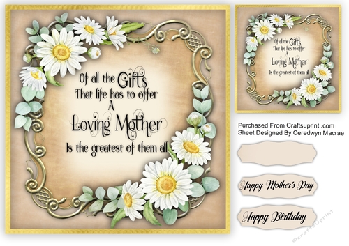 8x8 Beautiful Mothers Day Card 1