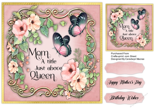 8x8 Beautiful Mothers Day Card 3