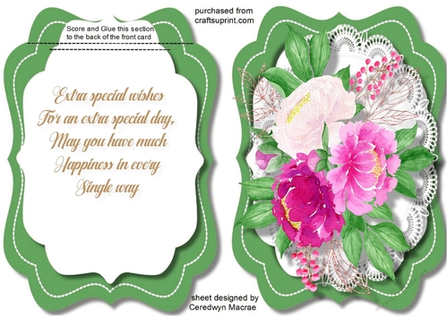 A5, Tent card ,Gorgeous Pinks