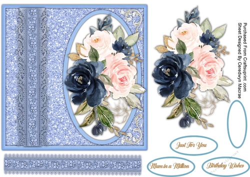 Beautiful Blue Oval and Lace 