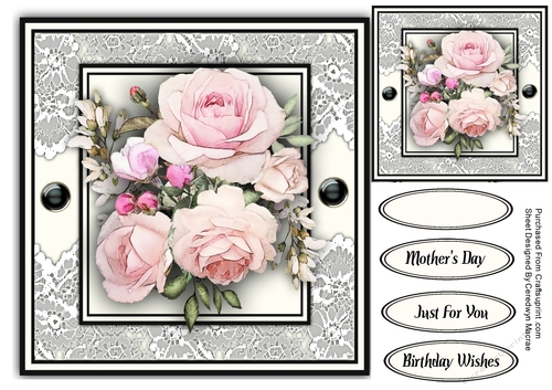 8x8  Beautiful Pink Roses