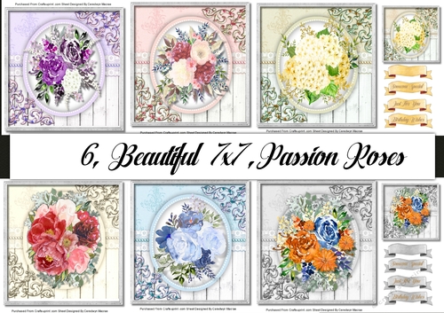 6, Beautiful 7x7 Passion Roses