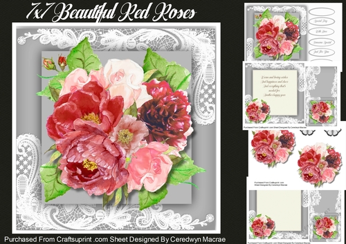 7x7 Beautiful Red Roses