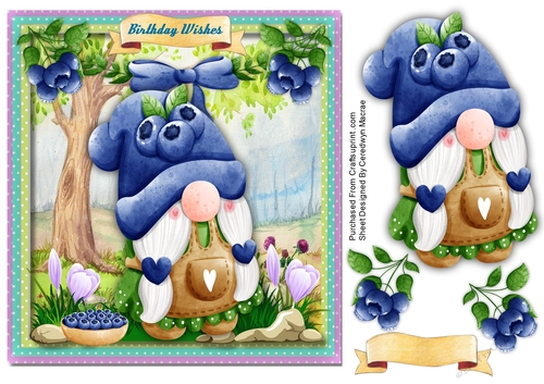 7x7 Gorgeous Blueberry Gnome 