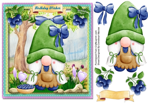 7x7 Gorgeous Girl Blueberry Gnome 