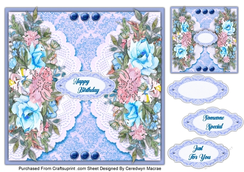 7x7, Beautiful Blue and Blush Roses