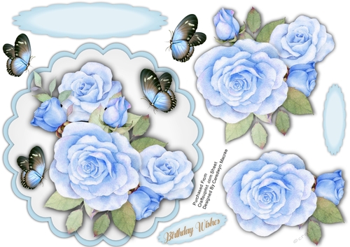 Beautiful Blue Rose Topper 
