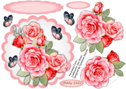 Beautiful Blue red  Rose Topper 