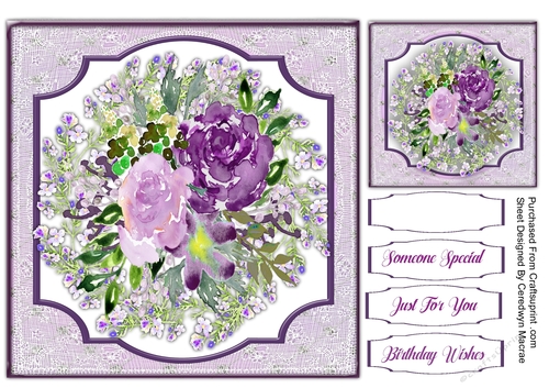 Beautiful Lilac Watercoloured Roses