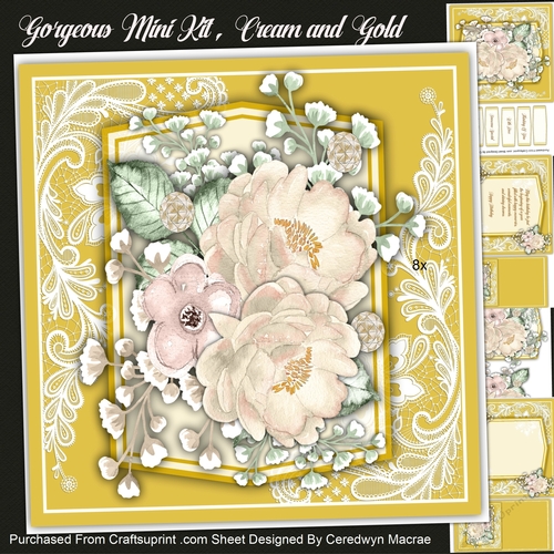 7x7 Mini Kit Cream and Gold