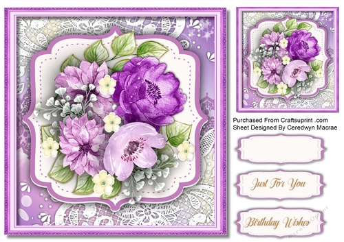 Beautiful Lilac Roses on Lace