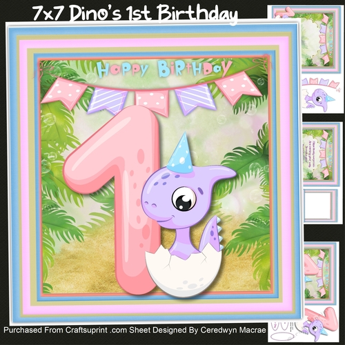 7x7 Mini Kit , Dinos 1st Birhday