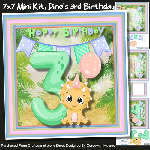 7x7 Mini Kit , Dinos 3rd Birhday