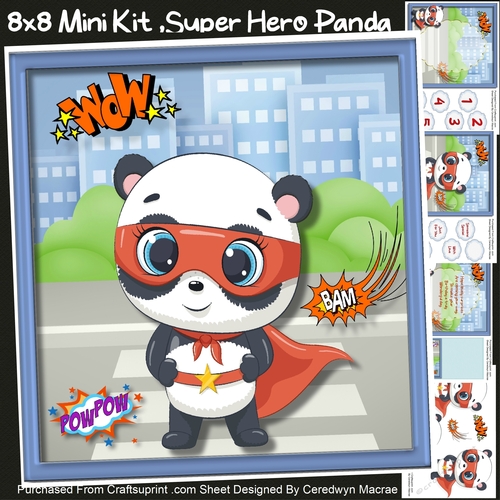 8x8 Mini Kit , Super Hero Panda