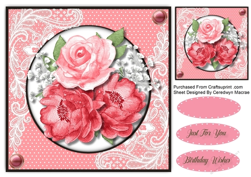 8x8 Beautiful Pink Roses 