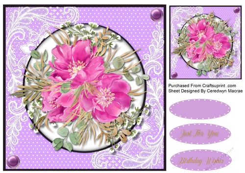 8x8 Beautiful Lilac Wild Roses