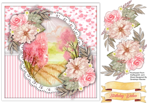 8x8 , Pink Meadow Blossom 