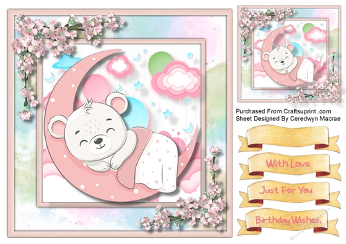 8X8 SleepTight Baby Bear , Girl