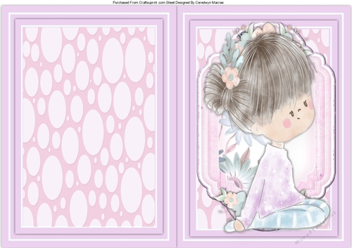 A5 ,Print and Fold Beautiful Spring Girl 