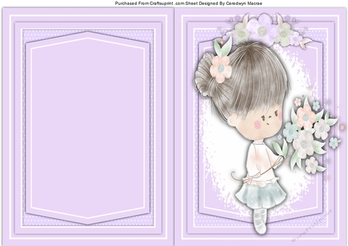 A5 ,Print and Fold Beautiful Girl with Flowers