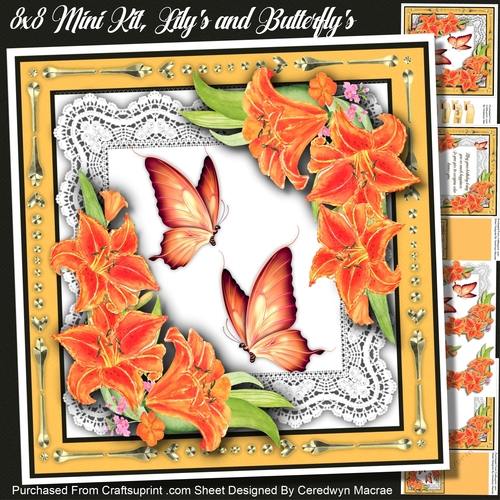 8x8 Mini Kit, Lilys and Butterflys