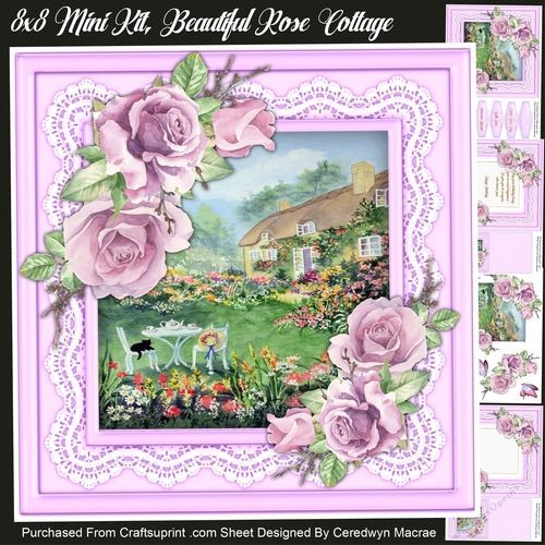 8x8 Mini Kit,  Beautiful Rose Cottage
