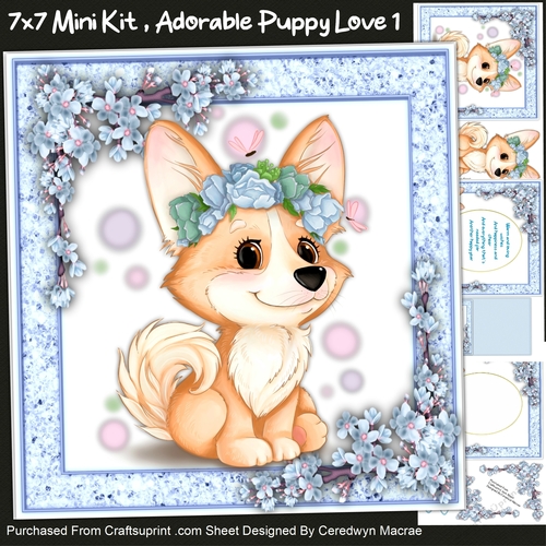 7x7 Mini Kit , Adorable Puppy Love 1