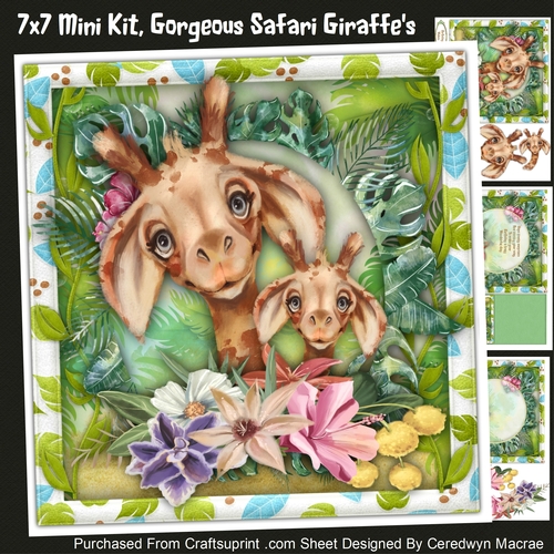 7x7 Mini Kit,, Gorgeous Safari Giraffes 