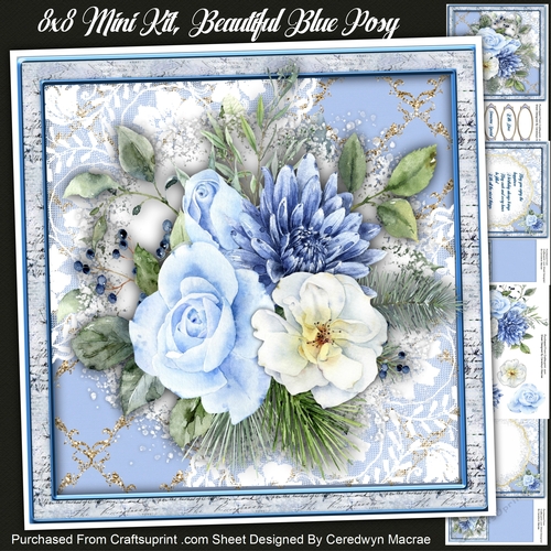8x8 Mini Kit, Beautiful Blue Posy