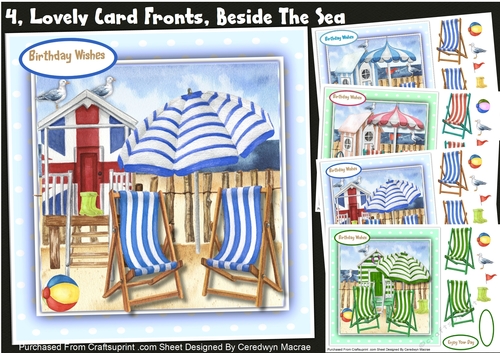 4, Lovely Card Fronts. Beside The Sea