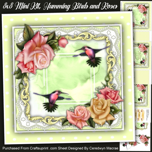 8X8 Mini Kit, Humming Birds And Roses