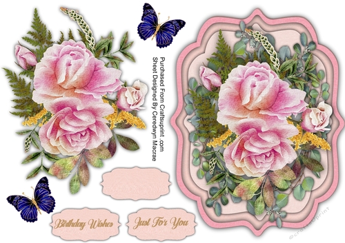 A5 Beautiful Pink Posy 