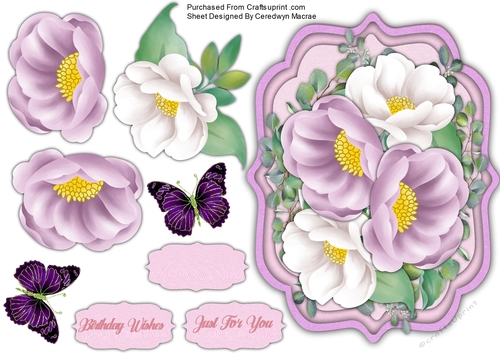 A5 Beautiful Lilac Posy 